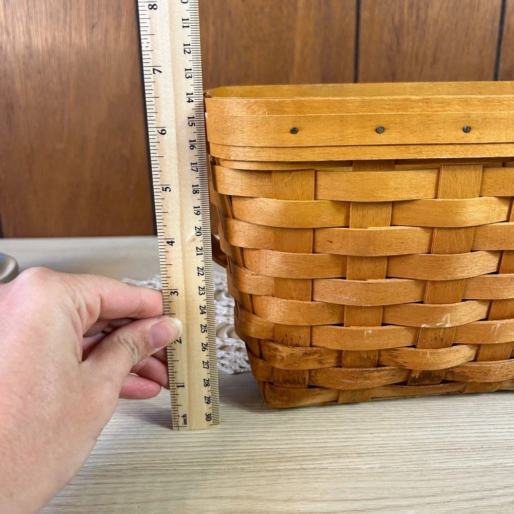 Longaberger 1998 Dresden Tour Basket Handwoven Wood with Metal Tag and Handle